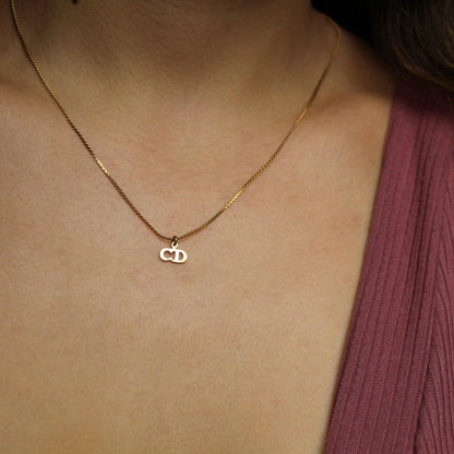 Authentic Dior pendant Tag- Dainty Reworked Necklace