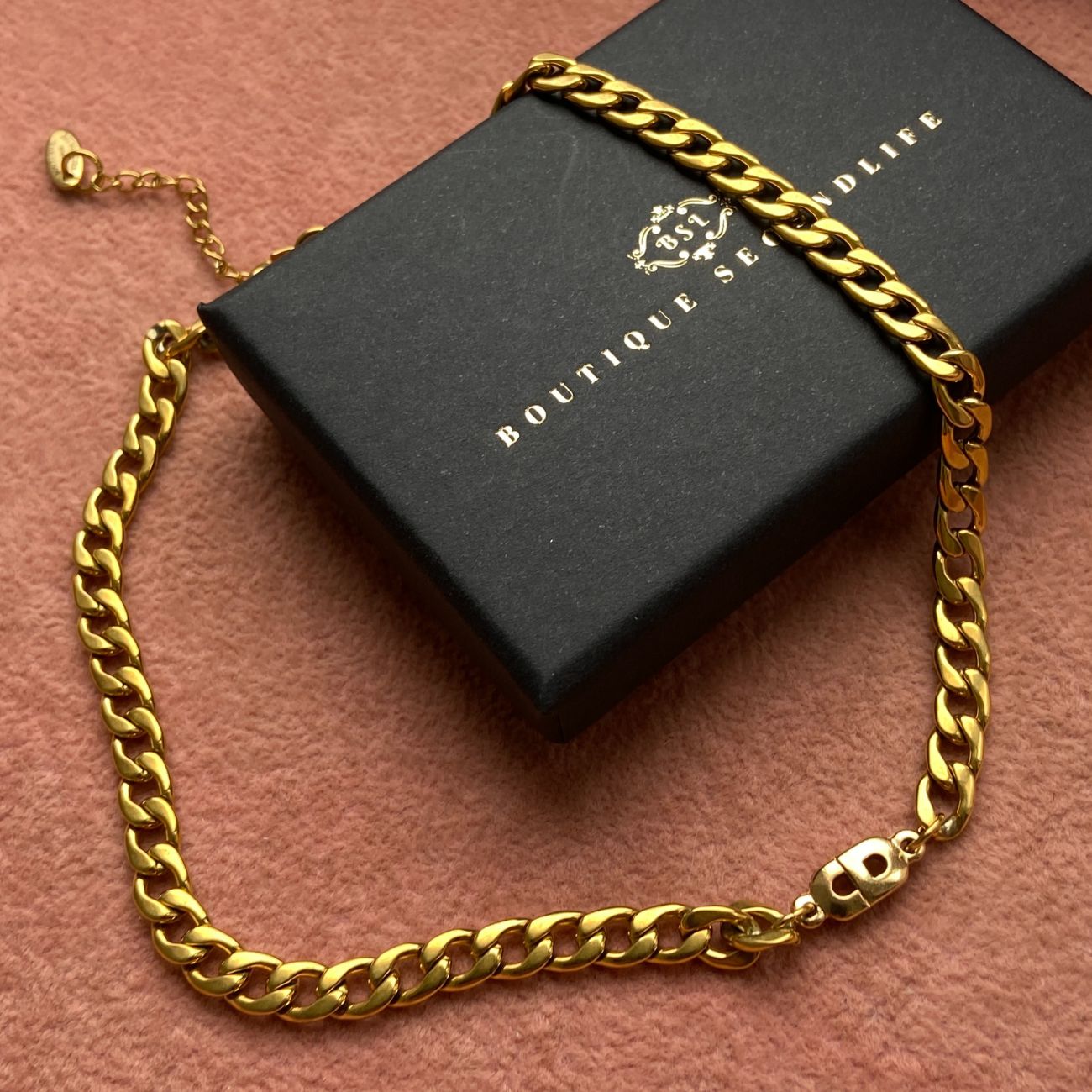 Authentic Mini Dior pendant -Repurposed Choker
