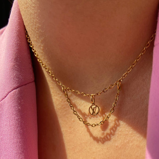 Authentic Louis Vuitton Logo Blooming Pendant- Reworked Choker