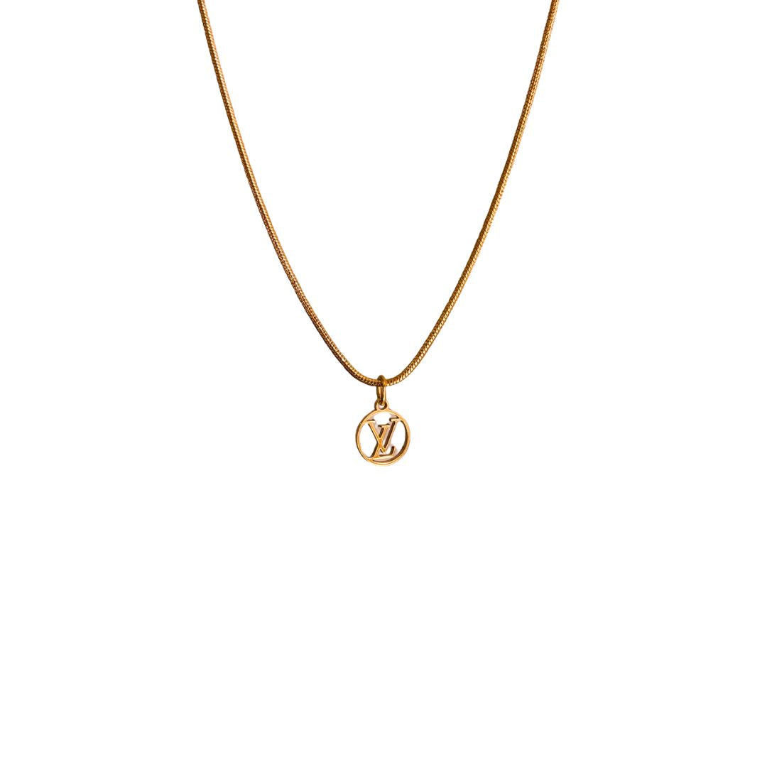 Authentic Louis Vuitton Logo Blooming Pendant- Reworked Necklace